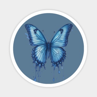 Blue Watercolor Butterfly Magnet